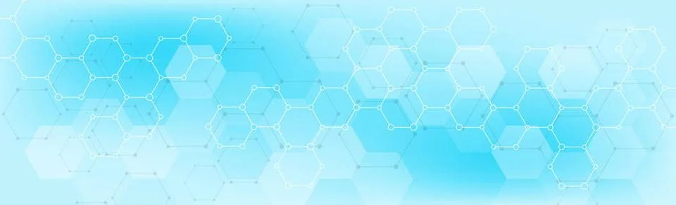 Hexagons of different sizes on a blue background - Vector Hexagons of diff... Stock Photos