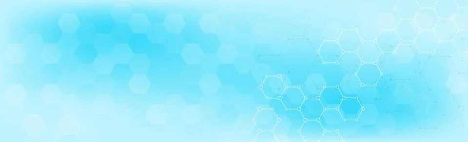 Hexagons of different sizes on a blue background - Vector Hexagons of diff... Stock Photos
