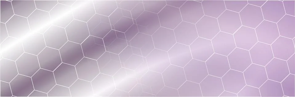 Hexagons evenly distributed on a purple background with white streaks, all in a Stock Illustration