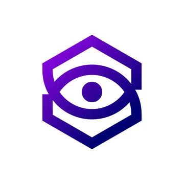 Hexagons Eye Logo Stock Illustration
