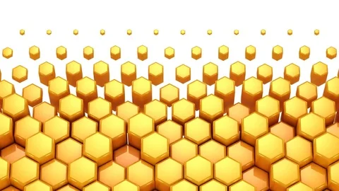 Hexagons Form A Wave Video stock 85322772