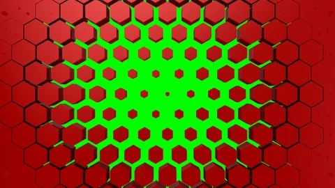 Hexagons Form A Wave Stock Footage 119369956