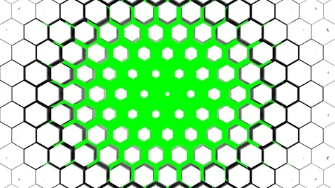 Hexagons Form A Wave Stock Footage 119376034