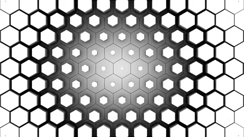 Hexagons Form A Wave Stock Footage 119393403