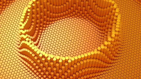 Hexagons Form A Wave Stock Footage 141114645