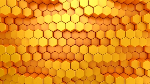 Hexagons Form A Wave Stock Footage 141503529