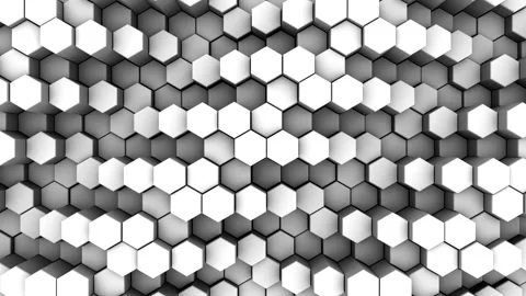 Hexagons Form A Wave Stock Footage 141740241