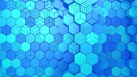 Hexagons Form A Wave Stock Footage 155701222