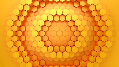 Hexagons Form A Wave Stock Footage 161101628