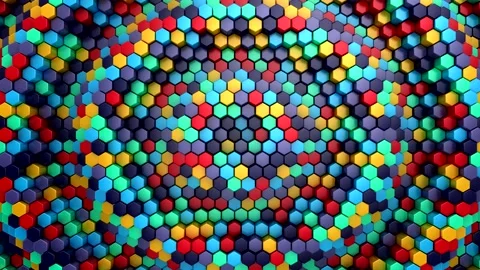 Hexagons Form A Wave Stock Footage 194531329