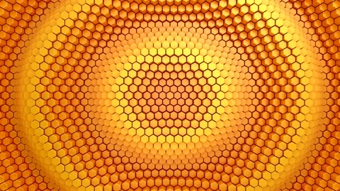 Hexagons Form A Wave Stock Footage 208163935