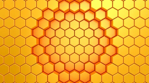 Hexagons Form A Wave Stock Footage 268695465