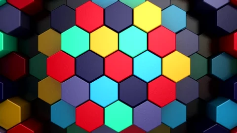 Hexagons Form a Wave Stock Footage 296731901