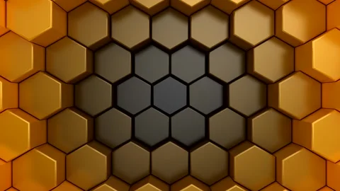 Hexagons Form A Wave Видео 305459931