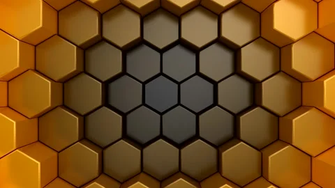 Hexagons Form A Wave Stock Footage 305485943