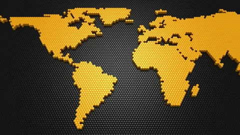 Hexagons Formed A Map Of The Earth Stock Footage 85672585