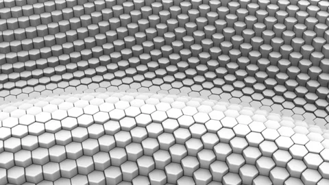 Hexagons Formed A Wave Stock Footage 104372637