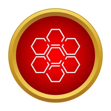 Hexagons forming honeycomb structure in circle icon イラスト素材