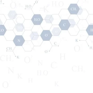 Hexagons genetic. Modern Structure Molecule DNA. Atom. Molecule and Stock Illustration