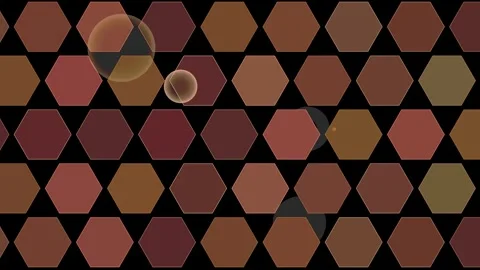 Hexagons Geometric Pattern with Warm Brown Shades and Dynamic Light Flares Video stock 334821731
