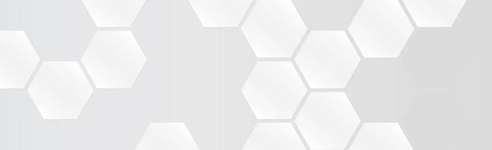 Hexagons on gray white background - Vector illustration Stock Illustration