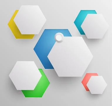 Hexagons group template . Stock Illustration