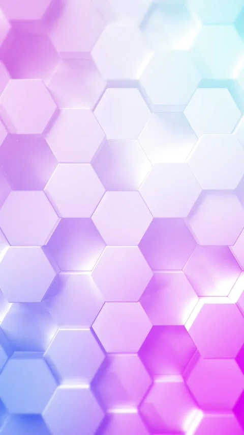 Hexagons Low Poly Neon Abstract Vertical Video Background Loop Stock Footage 212390314