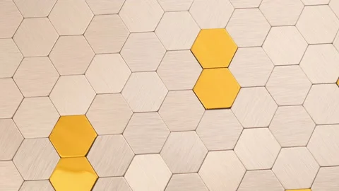 Hexagons metal surface Video stock 146757382