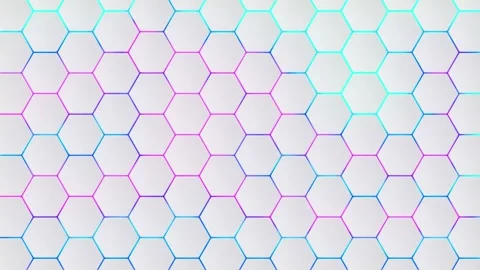 Hexagons pattern on a white background. Colored honeycombs light gradient. Stock Footage 277635971