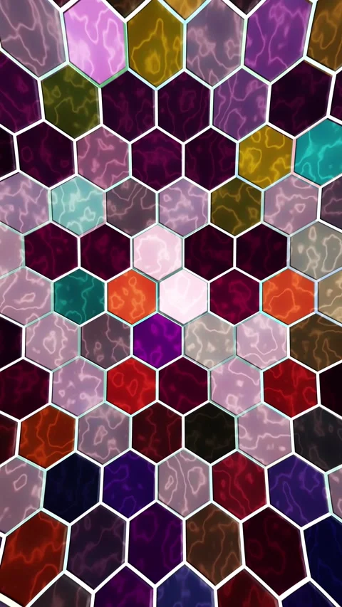 Hexagons Rainbow Spectrum Glowing Wall Motion Background 库存影片 272166360