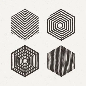 Hexagons set. Vector illustration. Pattern geometric figure 스톡 일러스트