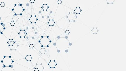 Hexagons shapes molecular structure background Stock Illustration