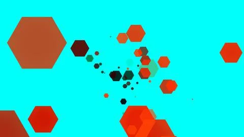 Hexagons spring up on a colorful background Stock Illustration