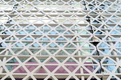 Hexagons steel facade pattern Stock Photos