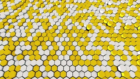 Hexagons Waving 3D Render Loopable Animation 4K Stock Footage 157120219