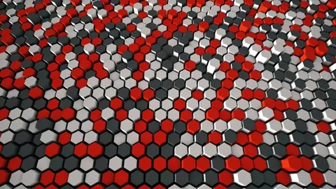 Hexagons Waving 3D Render Loopable Animation 4K Stock Footage 157120223