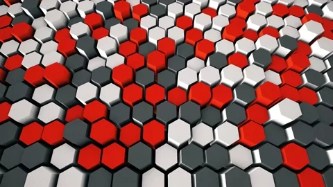 Hexagons Waving 3D Render Loopable Animation 4K Stock Footage 157120225