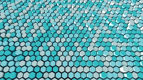 Hexagons Waving 3D Render Loopable Animation 4K Stock Footage 157120236