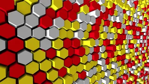 Hexagons Waving 3D Render Loopable Animation 4K Stock Footage 157120237