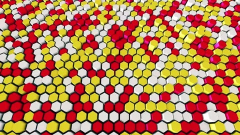 Hexagons Waving 3D Render Loopable Animation 4K Stock Footage 157120238