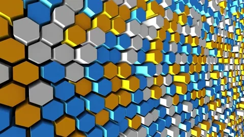 Hexagons Waving 3D Render Loopable Animation 4K Stock Footage 157120243
