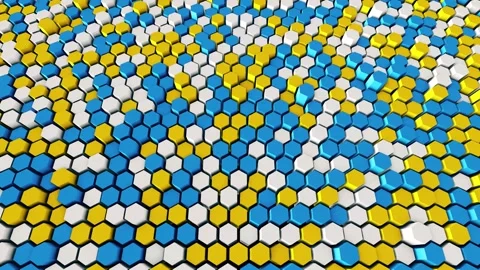 Hexagons Waving 3D Render Loopable Animation 4K Stock Footage 157120244
