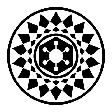 Hexagram shaped crop circle pattern, found 2023 near Devizes, Wiltshire Stock Illustration