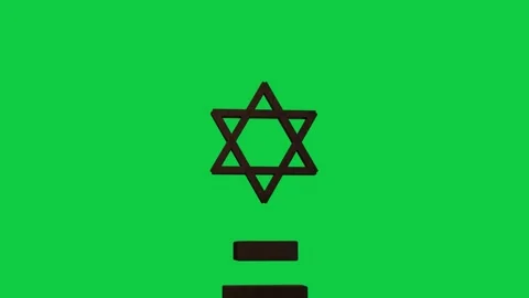 Hexagram sliding down while bars rising on load on transparent background, Stock Footage 337887617