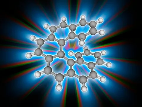 Hexahelicene organic compound molecule Illustrazione stock