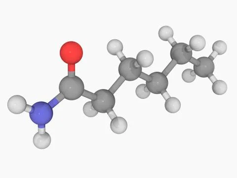 Hexanamide molecule Stock Illustration