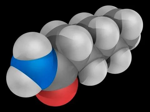 Hexanamide molecule Stock Illustration