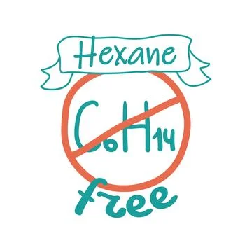 Hexane free supplement, zero ingredient sticker Stock Illustration