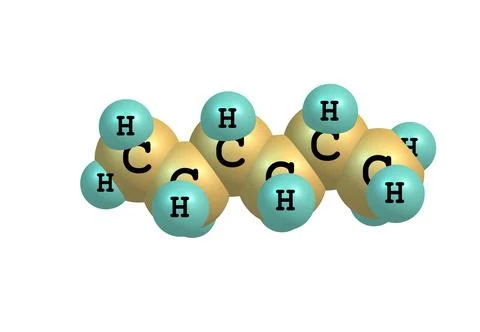 Hexane molecular structure isolated on white Stock Illustration