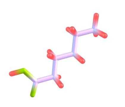 Hexanoic acid molecule isolated on white Stock Illustration
